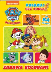 Okładka książki Zabawa kolorami. Psi Patrol. Koloruj bez końca!