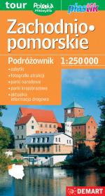 Zachodniopomorskie mapa turystyczna plastik. Autor: Opracowanie zbiorowe. Dadada.pl Okładka książki Zachodniopomorskie mapa turystyczna plastik
