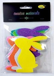 Opakowanie Zajaczki z pianki brokatowej 10cm 8szt mix