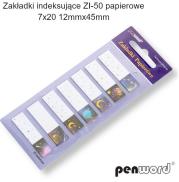 Opakowanie Zakładki indeksujące 12x45mm 7x20szt papierowe