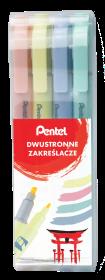 Opakowanie Zakreślacz dwustronny pastelowy 4 kolory