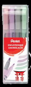 Opakowanie Zakreślacz dwustronny pastelowy 4 kolory