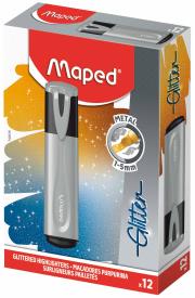 Opakowanie Zakreślacz Glitter Metal srebrny (12szt) MAPED