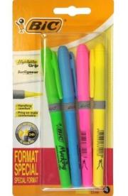 Opakowanie Zakreślacz Highlighter Grip mix 4szt BIC
