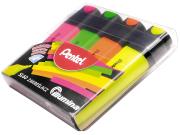 Zakreślacz płaski SL60, komplet x 4, etui. Wydawca: PENTEL. Dadada.pl Opakowanie Zakreślacz płaski SL60, komplet x 4, etui