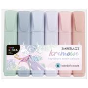 Opakowanie Zakreślacze kremowe 6 kolorów KIDEA