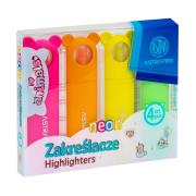 Opakowanie Zakreślacze z łapkami Astrapen Animals neon 4 kolory