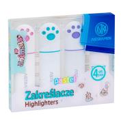 Opakowanie Zakreślacze z łapkami Astrapen Animals pastelowe 4 kolory