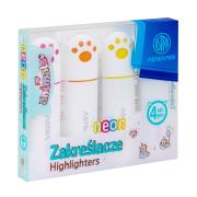 Zakreślacze z uszkami Astrapen Animals neon 4 kolory. Wydawca: ASTRA art-pap. Dadada.pl Opakowanie Zakreślacze z uszkami Astrapen Animals neon 4 kolory