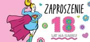 Opakowanie Zaproszenie 18 Dziewczyna komplet 5 sztuk wraz z kopertami