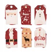 Opakowanie Zawieszki do prezentów ze sznurkiem Santa 24szt