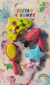 Opakowanie Zestaw 4 gumek. Księżniczki