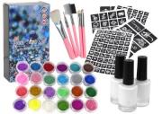 Opakowanie Zestaw do tatuażu brokaty klej pędzelki 187 wzorów