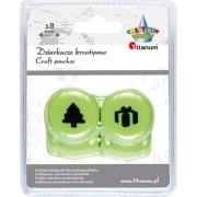 Opakowanie Zestaw dziurkaczy18mm motyw 2szt choinka, prezent