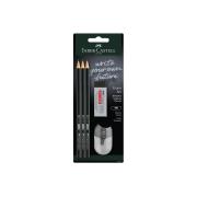 Opakowanie Zestaw exam 3 ołówki 1111 hb + gumka dust free + temperówka blister faber-castell