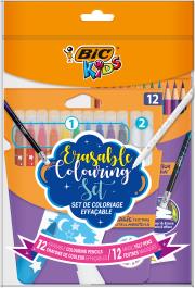 Zestaw flamastry magiczne + kredki wymazywalne BIC Kids Erasable Coloring Set Pouch 12+12 sztuk. Wydawca: Bic. Dadada.pl Opakowanie Zestaw flamastry magiczne + kredki wymazywalne BIC Kids Erasable Coloring Set Pouch 12+12 sztuk