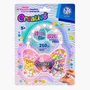 Opakowanie Zestaw koralików Motyl 250szt + 2m gumek ASTRA