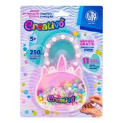 Opakowanie Zestaw koralików Unicorn 250szt + 2m gumek ASTRA