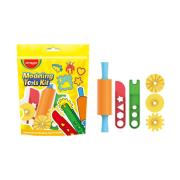 Opakowanie Zestaw narzędzi do ciastoliny KEYROAD, wałek, nożyk, 3 kółka do cięcia, zawieszka, mix kolorów