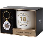 Opakowanie Zestaw prezentowy na 18 urodziny biało-złoty