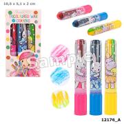 Opakowanie Zestaw trójkolorowych kredek woskowych Princess Mimi