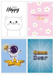 Opakowanie Zeszyt GIMBOO A5 w kratkę 16 kartek mix