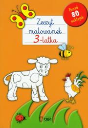 Zeszyt malowanek 3-latka9z naklejkami). Autor: Śniarowska Julia. Dadada.pl Okładka książki Zeszyt malowanek 3-latka9z naklejkami)