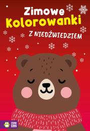 Okładka książki Zimowe kolorowanki z niedźwiedziem. Zimowe kolorowanki