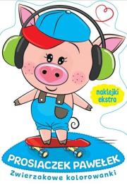 Zwierzakowe kolorowanki. Prosiaczek Pawełek. Autor:   Praca zbiorowa. Dadada.pl Okładka książki Zwierzakowe kolorowanki. Prosiaczek Pawełek