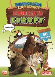 Zwierzęta Europy z naklejkami. Kolorowanka edu. Autor: HUBERT WŁODARCZYK. Dadada.pl Okładka książki Zwierzęta Europy z naklejkami. Kolorowanka edu