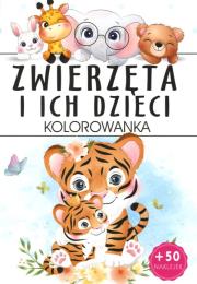 Zwierzęta i ich dzieci. Kolorowanka. Autor: Opracowanie zbiorowe. Dadada.pl Okładka książki Zwierzęta i ich dzieci. Kolorowanka