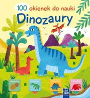 Okładka książki 100 okienek do nauki. Dinozaury