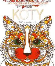Okładka książki 365 sentencji o kotach. Kolorowanka antystresowa