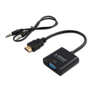 Okładka książki Adapter SAVIO CL-23/B (HDMI M - D-Sub (VGA) F; 0,20m; kolor czarny)