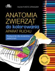 Anatomia zwierząt do kolorowania. Aparat ruchu. Autor: Purzyc-Orwaszer H.. Dadada.pl Okładka książki Anatomia zwierząt do kolorowania. Aparat ruchu