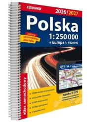Okładka książki Atlas samochodowy Polska 1:250 000 w.2026/2027
