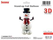 Opakowanie Balon Boże Narodzenie Bałwan 110x70cm