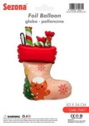 Opakowanie Balon Boże Narodzenie Skarpeta świąteczna 83x54cm