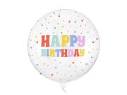 Opakowanie Balon Bubble Happy Birthday transparentny 60cm