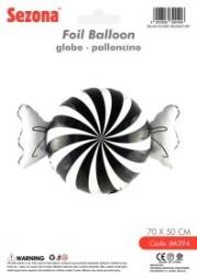 Opakowanie Balon Cukierek czarno-biały 70x50cm