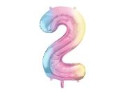 Opakowanie Balon foliowy 2 pastelowy tęczowy 86cm