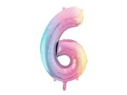 Opakowanie Balon foliowy 6 pastelowy tęczowy 86cm