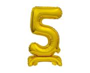 Opakowanie Balon foliowy B&C cyfra 5 stojący złoty 38cm