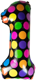 Opakowanie Balon foliowy cyferka 1 w kropki