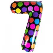 Opakowanie Balon foliowy cyferka 7 w kropki