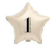 Opakowanie Balon foliowy Gwiazda kremowa cyfra 1 44cm