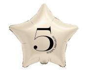 Opakowanie Balon foliowy Gwiazda kremowa cyfra 5 44cm