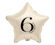 Opakowanie Balon foliowy Gwiazda kremowa cyfra 6 44cm