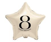 Opakowanie Balon foliowy Gwiazda kremowa cyfra 8 44cm