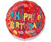 Opakowanie Balon foliowy Happy Birthday 45cm
